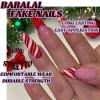 image:imageBABALAL Press On Nails Long Stiletto Fake Nails Black Glossy with 3D Rhinestone Crystal Design Gothic Punk Glue On Nails for Women and Girls 24PcsNq205red