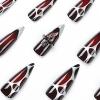 image:imageBABALAL Press On Nails Long Stiletto Fake Nails Black Glossy with 3D Rhinestone Crystal Design Gothic Punk Glue On Nails for Women and Girls 24PcsNq201black