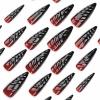image:imageBABALAL Press On Nails Long Stiletto Fake Nails Black Glossy with 3D Rhinestone Crystal Design Gothic Punk Glue On Nails for Women and Girls 24PcsNq203darkred