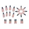image:imageBABALAL Press On Nails Long Stiletto Fake Nails Black Glossy with 3D Rhinestone Crystal Design Gothic Punk Glue On Nails for Women and Girls 24PcsNq202blue