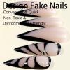 image:imageBABALAL Press On Nails Long Stiletto Fake Nails Black Glossy with 3D Rhinestone Crystal Design Gothic Punk Glue On Nails for Women and Girls 24PcsNq209black