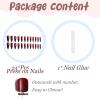 image:imageBABALAL Press On Nails Long Stiletto Fake Nails Black Glossy with 3D Rhinestone Crystal Design Gothic Punk Glue On Nails for Women and Girls 24PcsNq205bb