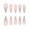 image:imageBABALAL Press On Nails Long Stiletto Fake Nails Black Glossy with 3D Rhinestone Crystal Design Gothic Punk Glue On Nails for Women and Girls 24PcsNq205french