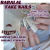 image:imageBABALAL Press On Nails Long Stiletto Fake Nails Black Glossy with 3D Rhinestone Crystal Design Gothic Punk Glue On Nails for Women and Girls 24PcsNq204shiny