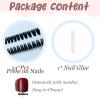 image:imageBABALAL Press On Nails Long Stiletto Fake Nails Black Glossy with 3D Rhinestone Crystal Design Gothic Punk Glue On Nails for Women and Girls 24PcsNq201dark