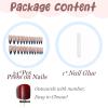 image:imageBABALAL Press On Nails Long Stiletto Fake Nails Black Glossy with 3D Rhinestone Crystal Design Gothic Punk Glue On Nails for Women and Girls 24PcsNq202blue
