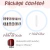 image:imageBABALAL Press On Nails Long Stiletto Fake Nails Black Glossy with 3D Rhinestone Crystal Design Gothic Punk Glue On Nails for Women and Girls 24PcsNq205bw