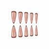image:imageBABALAL Press On Nails Long Stiletto Fake Nails Black Glossy with 3D Rhinestone Crystal Design Gothic Punk Glue On Nails for Women and Girls 24PcsNq204brown