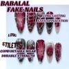 image:imageBABALAL Press On Nails Long Stiletto Fake Nails Black Glossy with 3D Rhinestone Crystal Design Gothic Punk Glue On Nails for Women and Girls 24PcsNq202heart