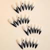 image:imageBABALAL Press On Nails Long Stiletto Fake Nails Black Glossy with 3D Rhinestone Crystal Design Gothic Punk Glue On Nails for Women and Girls 24PcsNq207goth