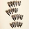 image:imageBABALAL Press On Nails Long Stiletto Fake Nails Black Glossy with 3D Rhinestone Crystal Design Gothic Punk Glue On Nails for Women and Girls 24PcsNq216black