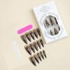 image:imageBABALAL Press On Nails Long Stiletto Fake Nails Black Glossy with 3D Rhinestone Crystal Design Gothic Punk Glue On Nails for Women and Girls 24PcsNq216black
