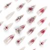 image:imageBABALAL Press On Nails Long Stiletto Fake Nails Black Glossy with 3D Rhinestone Crystal Design Gothic Punk Glue On Nails for Women and Girls 24PcsNq224planet