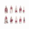image:imageBABALAL Press On Nails Long Stiletto Fake Nails Black Glossy with 3D Rhinestone Crystal Design Gothic Punk Glue On Nails for Women and Girls 24PcsNq224planet