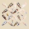 image:imageBABALAL Press On Nails Long Stiletto Fake Nails Black Gothic With Silver Chain amp Pink Bow Y2k Full Cover Glue On Nails For Women And Girls 24Pcs XL Custom ReusableBNV111