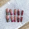 image:imageBABALAL Press On Nails Long Stiletto Fake Nails Black Gothic With Silver Chain amp Pink Bow Y2k Full Cover Glue On Nails For Women And Girls 24Pcs XL Custom ReusableBNV106