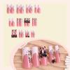 image:imageBABALAL Press On Nails Long Stiletto Fake Nails Black Gothic With Silver Chain amp Pink Bow Y2k Full Cover Glue On Nails For Women And Girls 24Pcs XL Custom ReusableBNV107