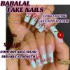 image:imageBABALAL Press On Nails Long Stiletto Fake Nails Black Gothic With Silver Chain amp Pink Bow Y2k Full Cover Glue On Nails For Women And Girls 24Pcs XL Custom ReusableBNV108