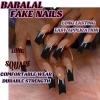image:imageBABALAL Press On Nails Long Stiletto Fake Nails Black Gothic With Silver Chain amp Pink Bow Y2k Full Cover Glue On Nails For Women And Girls 24Pcs XL Custom ReusableBNV106black