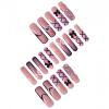 image:imageBABALAL Press On Nails Long Stiletto Fake Nails Black Gothic With Silver Chain amp Pink Bow Y2k Full Cover Glue On Nails For Women And Girls 24Pcs XL Custom ReusableBNV101bp