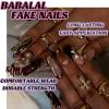 image:imageBABALAL Press On Nails Long Stiletto Fake Nails Black Gothic With Silver Chain amp Pink Bow Y2k Full Cover Glue On Nails For Women And Girls 24Pcs XL Custom ReusableBNV101metallic