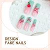 image:imageBABALAL Press On Nails Long Stiletto Fake Nails Black Gothic With Silver Chain amp Pink Bow Y2k Full Cover Glue On Nails For Women And Girls 24Pcs XL Custom ReusableBNV108