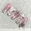 image:imageBABALAL Press On Nails Long Stiletto Fake Nails Black Gothic With Silver Chain amp Pink Bow Y2k Full Cover Glue On Nails For Women And Girls 24Pcs XL Custom ReusableBNV101