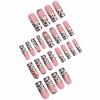 image:imageBABALAL Press On Nails Long Stiletto Fake Nails Black Gothic With Silver Chain amp Pink Bow Y2k Full Cover Glue On Nails For Women And Girls 24Pcs XL Custom ReusableBNV101cheetah