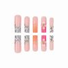 image:imageBABALAL Press On Nails Long Stiletto Fake Nails Black Gothic With Silver Chain amp Pink Bow Y2k Full Cover Glue On Nails For Women And Girls 24Pcs XL Custom ReusableBNV105