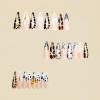 image:imageBABALAL Press On Nails Long Stiletto Fake Nails Black Gothic With Silver Chain amp Pink Bow Y2k Full Cover Glue On Nails For Women And Girls 24Pcs XL Custom ReusableBNV111