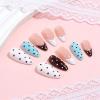 image:imageBABALAL Press On Nails Medium Almond Fake Nails Baby Blue Black Polka Dot Ombre Glossy Y2K Cute Glue On Nails for Women and Girls 24Pcs