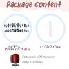 image:imageBABALAL Press On Nails Medium Almond Fake Nails Baby Blue Solid Color Glossy Simple Aesthetic Glue On Nails for Women and Girls 24PcsBFNZ005
