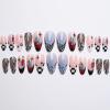 image:imageBABALAL Press On Nails Medium Almond Fake Nails Baby Blue Solid Color Glossy Simple Aesthetic Glue On Nails for Women and Girls 24PcsBFNZ006