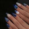 image:imageBABALAL Press On Nails Medium Almond Fake Nails Baby Blue Solid Color Glossy Simple Aesthetic Glue On Nails for Women and Girls 24PcsBFNZ012