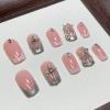 image:imageBABALAL Press On Nails Medium Almond Fake Nails Baby Blue Solid Color Glossy Simple Aesthetic Glue On Nails for Women and Girls 24PcsBFNZ015