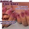 image:imageBABALAL Press On Nails Medium Almond Fake Nails Baby Blue Solid Color Glossy Simple Aesthetic Glue On Nails for Women and Girls 24PcsBFNZ017