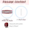 image:imageBABALAL Press On Nails Medium Almond Fake Nails Baby Blue Solid Color Glossy Simple Aesthetic Glue On Nails for Women and Girls 24PcsBFNZ023