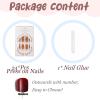 image:imageBABALAL Press On Nails Medium Almond Fake Nails Baby Blue Solid Color Glossy Simple Aesthetic Glue On Nails for Women and Girls 24PcsBFNZ024