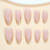 image:imageBABALAL Press On Nails Medium Almond Fake Nails Baby Blue Solid Color Glossy Simple Aesthetic Glue On Nails for Women and Girls 24PcsBFNZ025