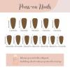 image:imageBABALAL Press On Nails Medium Almond Fake Nails Baby Blue Solid Color Glossy Simple Aesthetic Glue On Nails for Women and Girls 24PcsBFNZ026