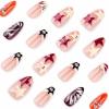 image:imageBABALAL Press On Nails Medium Almond Fake Nails Baby Blue Solid Color Glossy Simple Aesthetic Glue On Nails for Women and Girls 24PcsBFNZ030