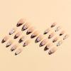 image:imageBABALAL Press On Nails Medium Almond Fake Nails Black Lace Bow with Pearl Charm Glossy Gothic Bridal Y2k Glue On Nails for Women and Girls 24Pcs ReusableBNE20003