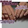 image:imageBABALAL Press On Nails Medium Almond Fake Nails Black Lace Bow with Pearl Charm Glossy Gothic Bridal Y2k Glue On Nails for Women and Girls 24Pcs ReusableBNE206