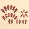 image:imageBABALAL Press On Nails Medium Almond Fake Nails Black Lace Bow with Pearl Charm Glossy Gothic Bridal Y2k Glue On Nails for Women and Girls 24Pcs ReusableBNE20004