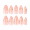 image:imageBABALAL Press On Nails Medium Almond Fake Nails Black Lace Bow with Pearl Charm Glossy Gothic Bridal Y2k Glue On Nails for Women and Girls 24Pcs ReusableBNE206