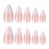 image:imageBABALAL Press On Nails Medium Almond Fake Nails Black Lace Bow with Pearl Charm Glossy Gothic Bridal Y2k Glue On Nails for Women and Girls 24Pcs ReusableBNE218