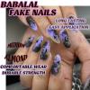image:imageBABALAL Press On Nails Medium Almond Fake Nails Black Lace Bow with Pearl Charm Glossy Gothic Bridal Y2k Glue On Nails for Women and Girls 24Pcs ReusableBNE216