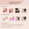 image:imageBABALAL Press On Nails Medium Almond Fake Nails Black Lace Bow with Pearl Charm Glossy Gothic Bridal Y2k Glue On Nails for Women and Girls 24Pcs ReusableBNE217