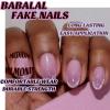 image:imageBABALAL Press On Nails Medium Almond Fake Nails Black Lace Bow with Pearl Charm Glossy Gothic Bridal Y2k Glue On Nails for Women and Girls 24Pcs ReusableBNE214