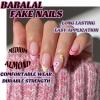 image:imageBABALAL Press On Nails Medium Almond Fake Nails Black Lace Bow with Pearl Charm Glossy Gothic Bridal Y2k Glue On Nails for Women and Girls 24Pcs ReusableBNE219